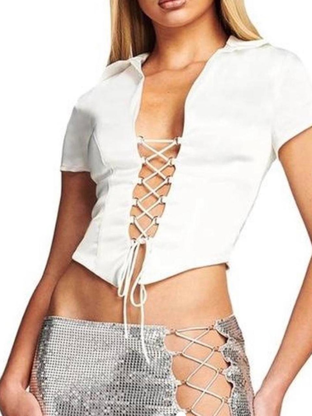 NWT I AM GIA Alyona Top White Small